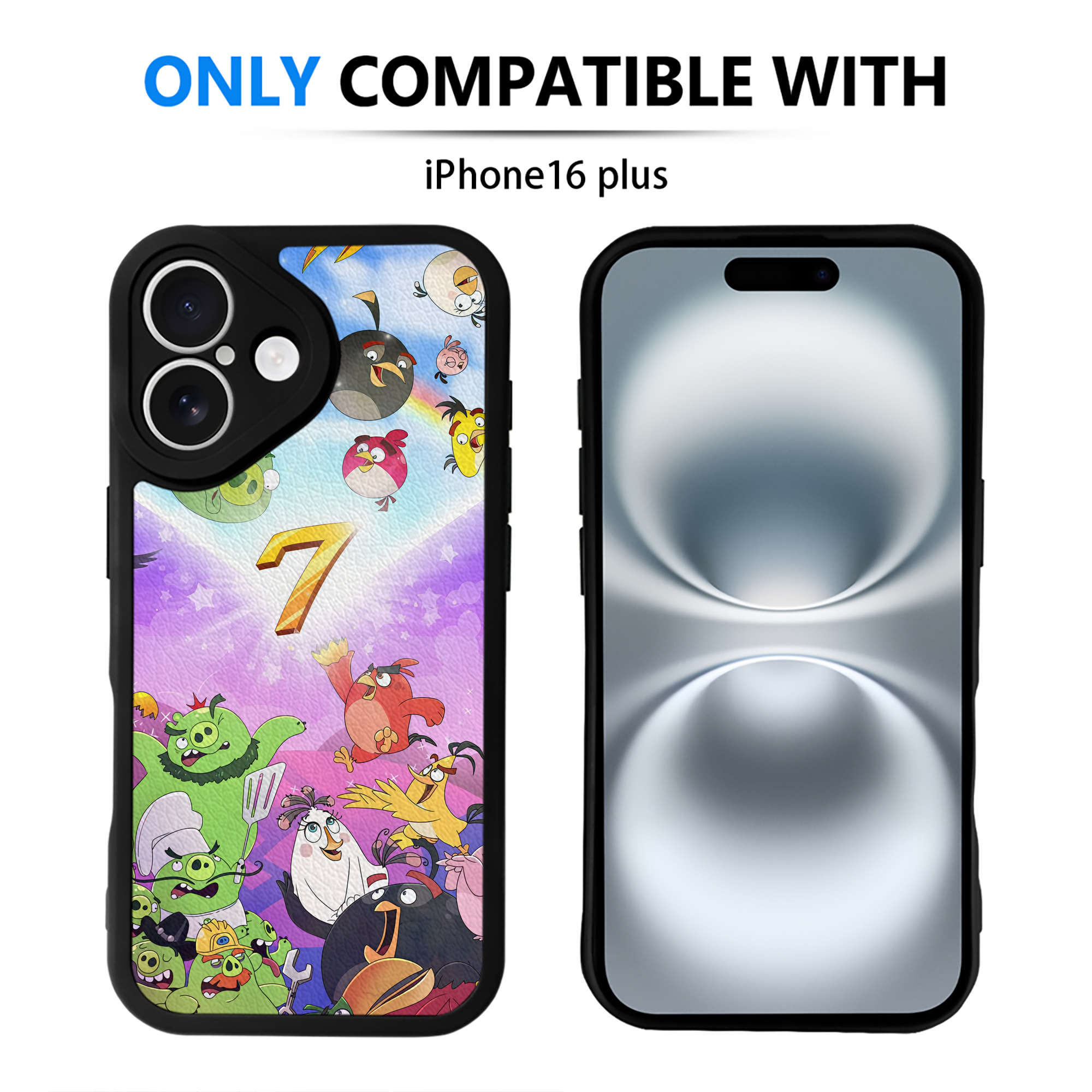 （画像用） Angry Birds アングリーバード 【iPhone 16シリーズ対応】シリコンスマホケース（レザー調） 材質：シリコン